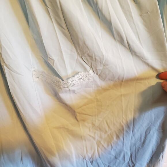 Vintage 80s Kawaii Cute Pastel Blue Lace Nightgown and Robe Set Size Medium - Picture 10 of 11